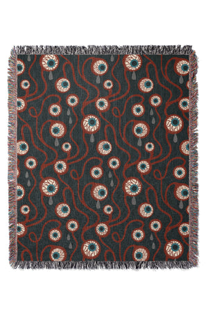 
            
                Load image into Gallery viewer, Eyeballs By Jackie Tahara Jacquard Woven Blanket (Black) | Harper &amp;amp; Blake
            
        