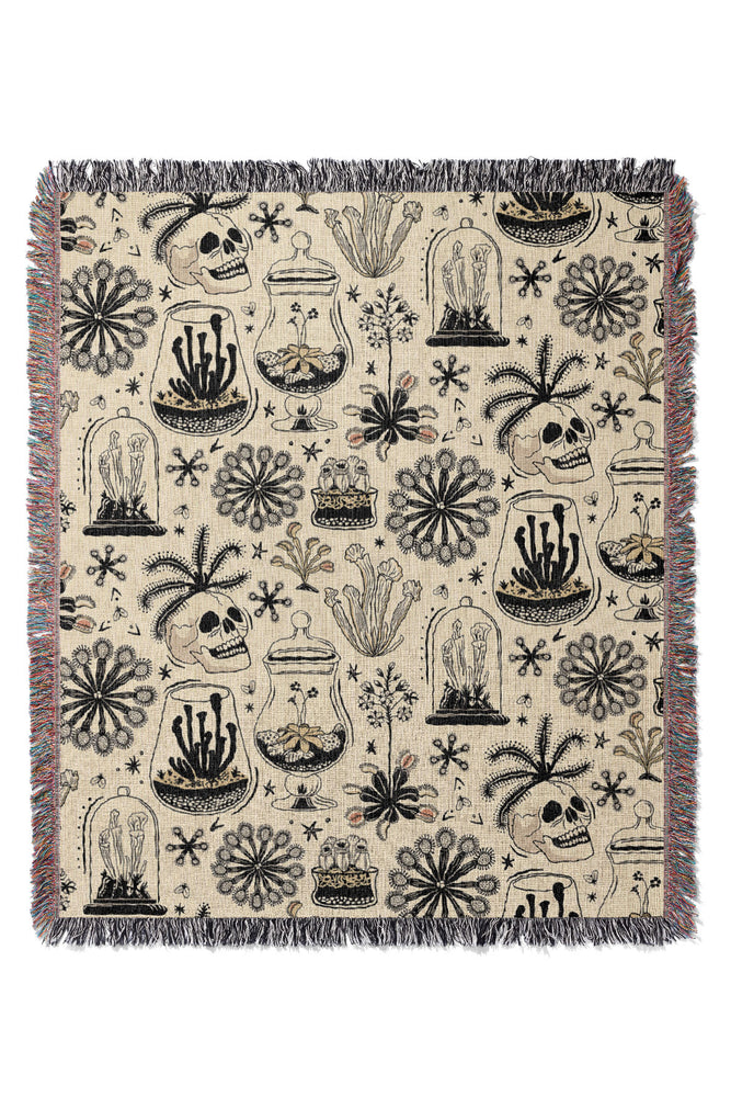 Carnivorous Plants by Misentangledvision Jacquard Woven Blanket (Beige) | Harper & Blake