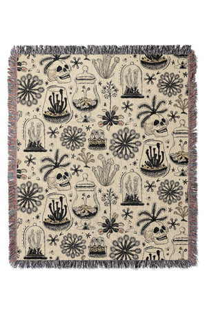
            
                Load image into Gallery viewer, Carnivorous Plants by Misentangledvision Jacquard Woven Blanket (Beige) | Harper &amp;amp; Blake
            
        