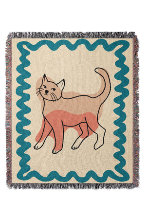 
            
                Load image into Gallery viewer, Cat Colour Swirl Jacquard Woven Blanket (Neutral) | Harper &amp;amp; Blake
            
        