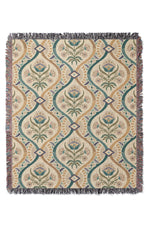 Chic Vintage Damask by Misentangledvision Jacquard Woven Blanket (Beige)