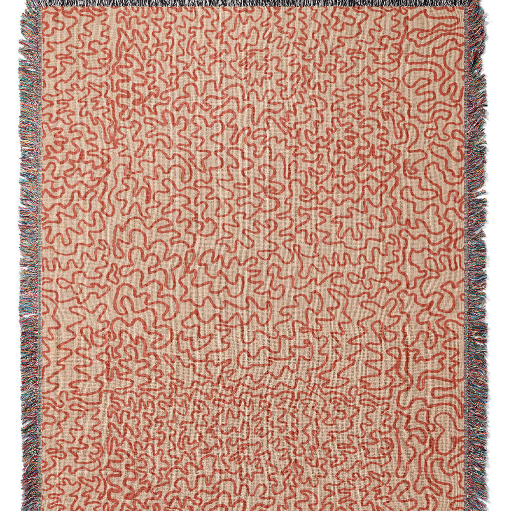 
                  
                    Doodle Line Art Jacquard Woven Blanket (Coral Pink) | Harper & Blake
                  
                