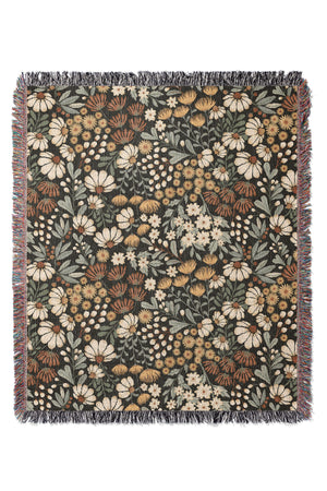 
            
                Load image into Gallery viewer, Floral Wilderness Garden by Garabateo Jacquard Woven Blanket (Grey) | Harper &amp;amp; Blake
            
        