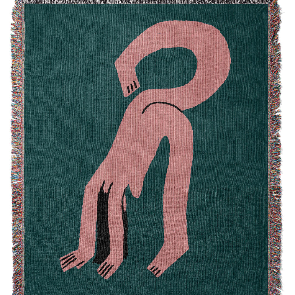 Yoga by Aley Wild Jacquard Woven Blanket (Green) | Harper & Blake