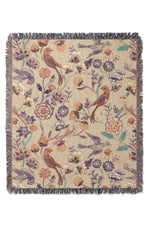 Indian Chintz by Cecilia Mok Jacquard Woven Blanket (Beige)