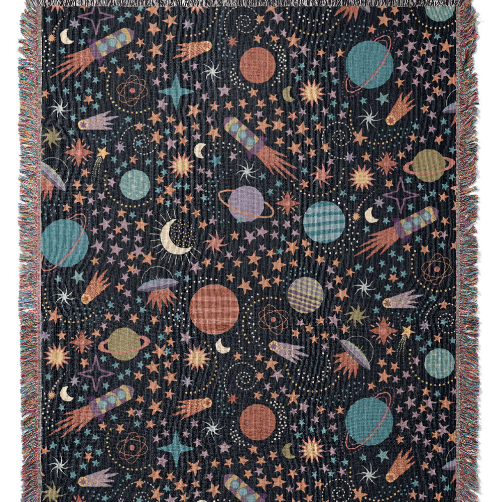
                  
                    Space Adventures by Misentangledvision Jacquard Woven Blanket (Black) | Harper & Blake
                  
                