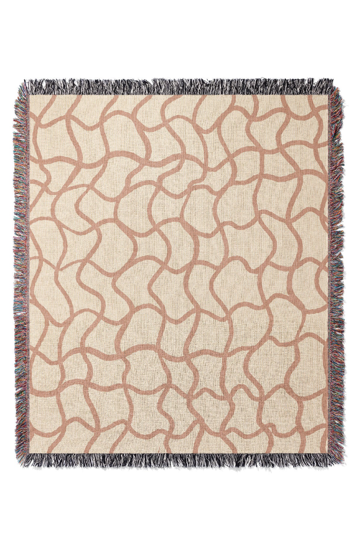 Swirl Check Jacquard Woven Blanket (Cream) | Harper & Blake