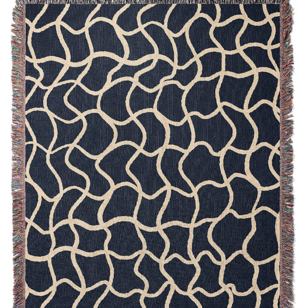 
                  
                    Swirl Check Jacquard Woven Blanket (Navy) | Harper & Blake
                  
                