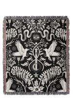 Witch Garden by Misentangledvision Jacquard Woven Blanket (Black)