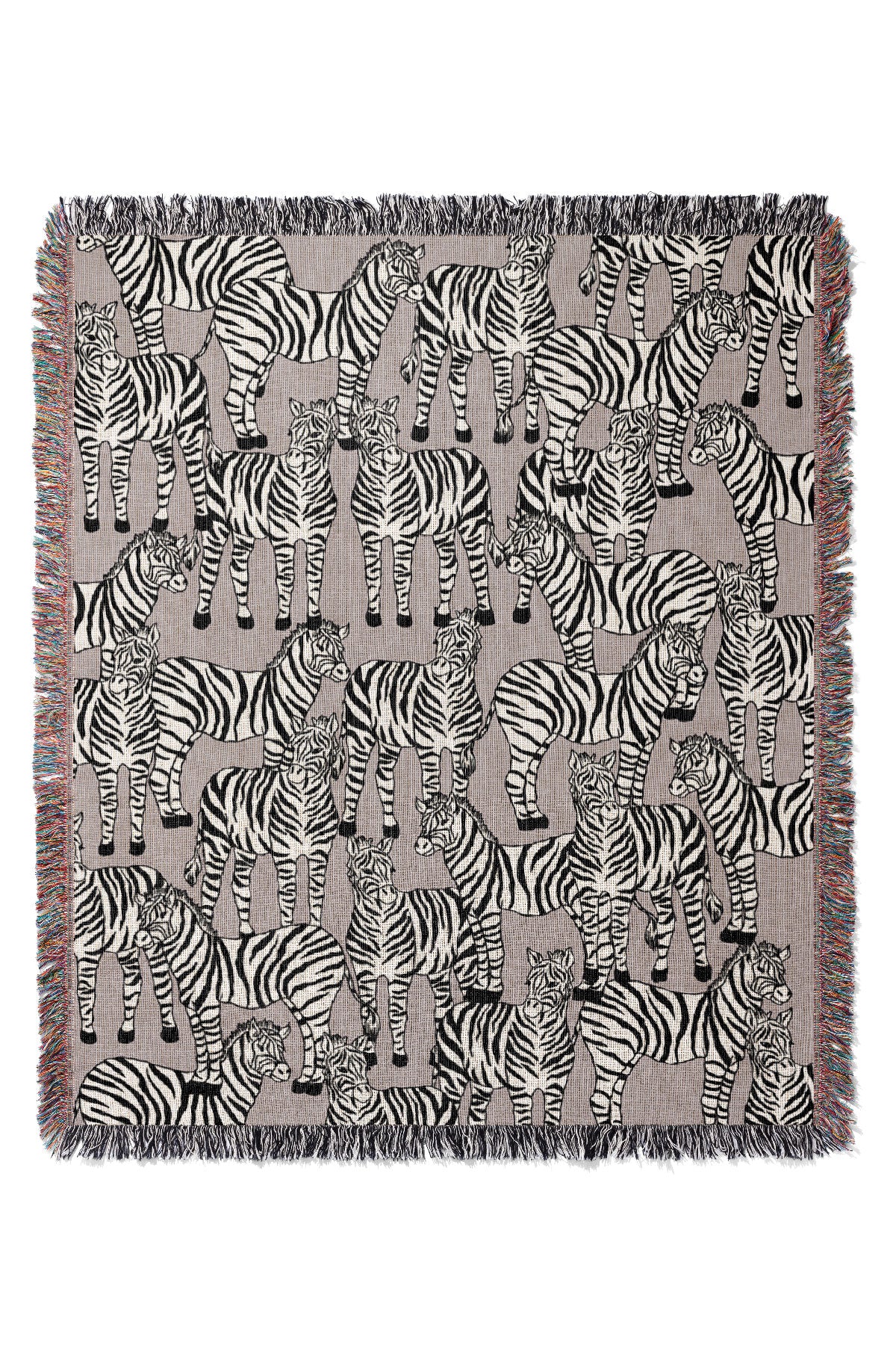 Zebra Pattern Jacquard Woven Blanket (Lilac) | Harper & Blake