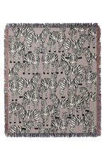 Zebra Pattern Jacquard Woven Blanket (Lilac)