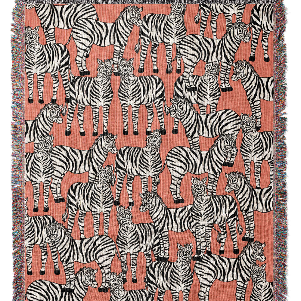 
                  
                    Zebra Pattern Jacquard Woven Blanket (Pink) | Harper & Blake
                  
                
