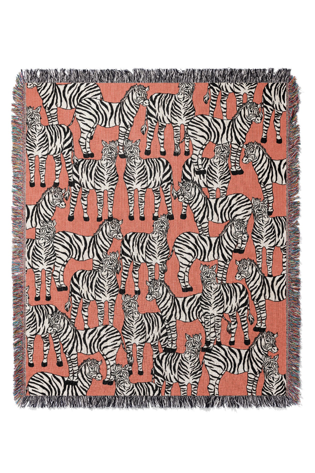 Zebra Pattern Jacquard Woven Blanket (Pink) | Harper & Blake