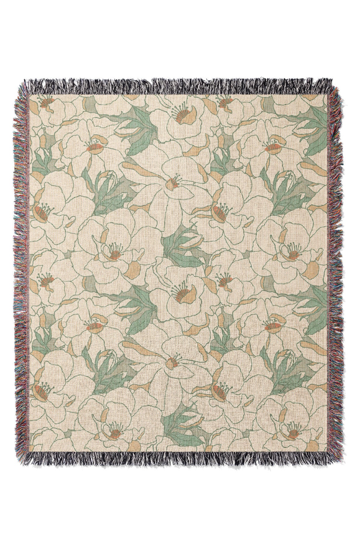 Zephirine By Amy MacCready Jacquard Woven Blanket (White) | Harper & Blake