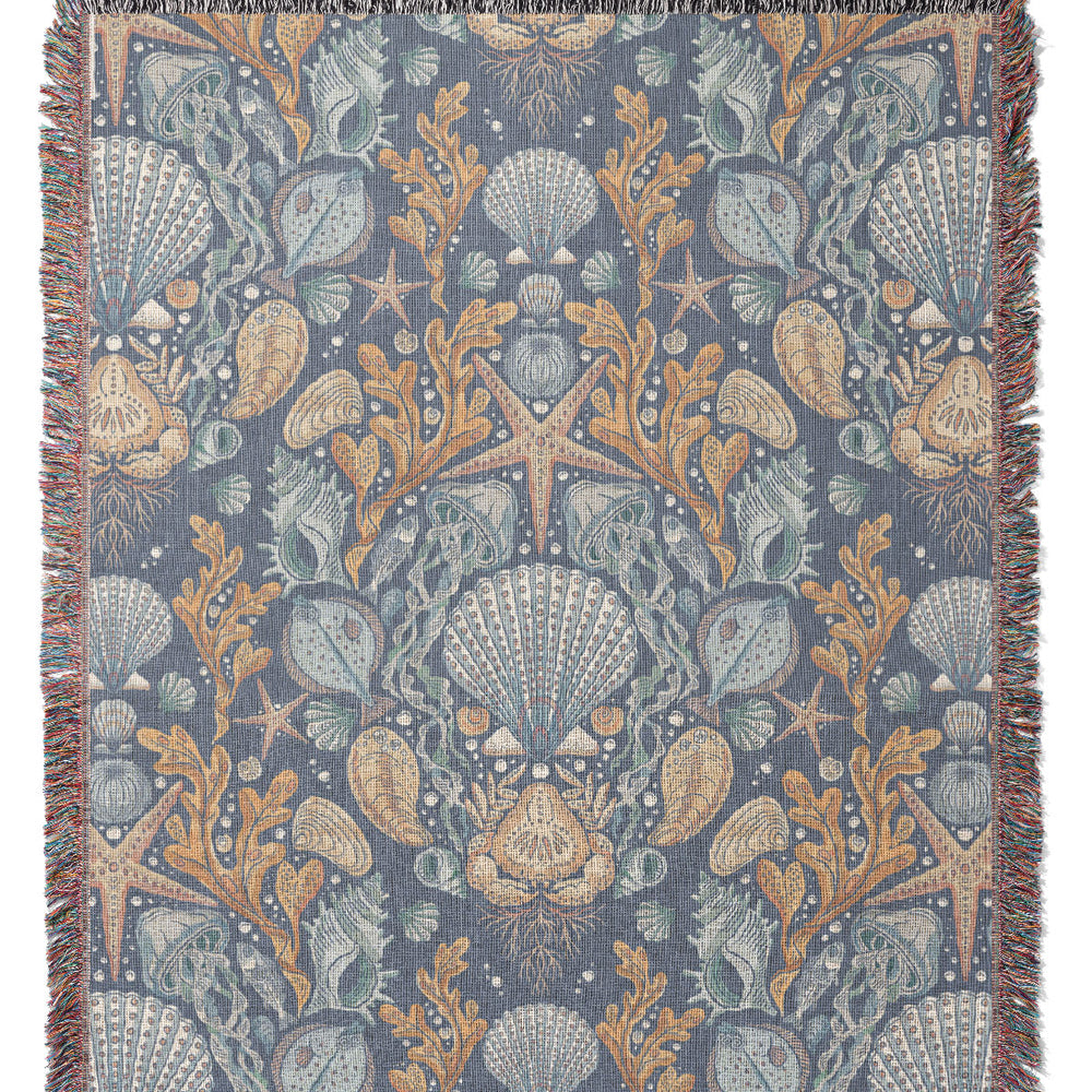 
                  
                    Deep Sea Damask By Rebecca Elfast Jacquard Woven Blanket (Blue) | Harper & Blake
                  
                