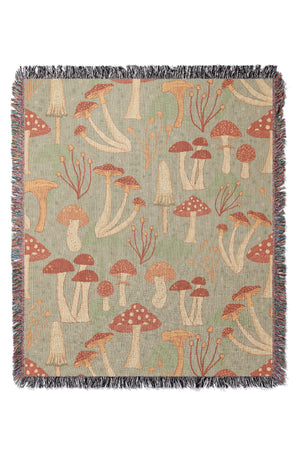 
            
                Load image into Gallery viewer, Fabulous Funghi Jacquard Woven Blanket (Green) | Harper &amp;amp; Blake
            
        
