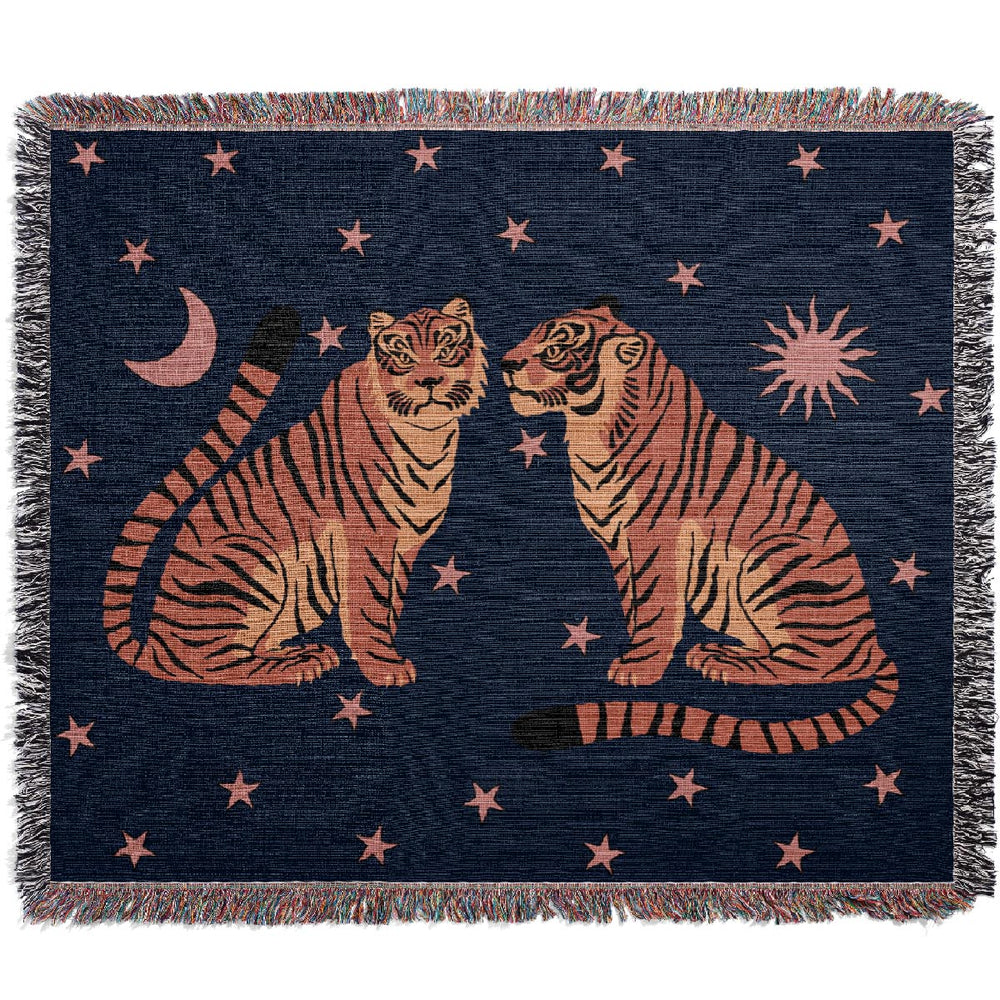 
                  
                    Two Star Tigers Jacquard Woven Blanket (Deep Blue) | Harper & Blake
                  
                