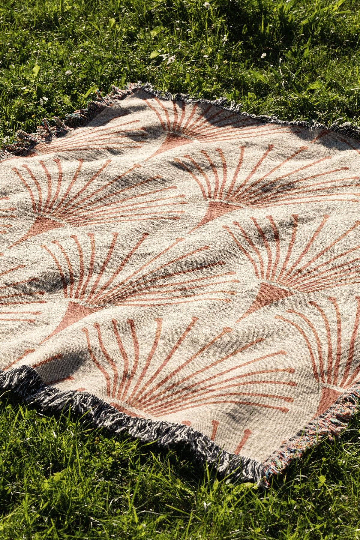 Albertine By Amy MacCready Jacquard Woven Blanket (Peach) | Harper & Blake