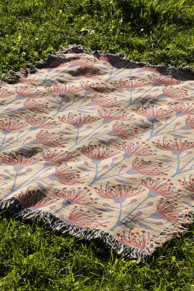 
            
                Load image into Gallery viewer, Eucalyptus By Jackie Tahara Jacquard Woven Blanket (Fuchsia Pink)
            
        