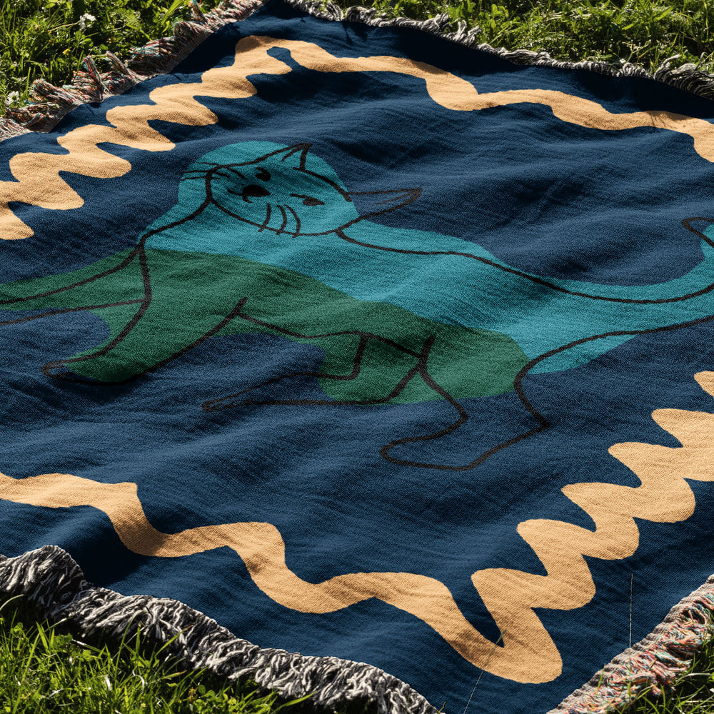 
                  
                    Cat Colour Swirl Jacquard Woven Blanket (Blue) | Harper & Blake
                  
                
