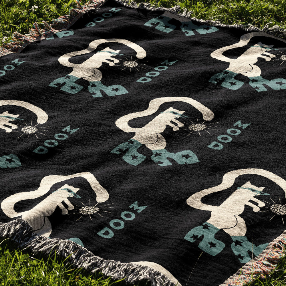 
                  
                    Mood Cat by Aley Wild Jacquard Woven Blanket (Black Green) | Harper & Blake
                  
                