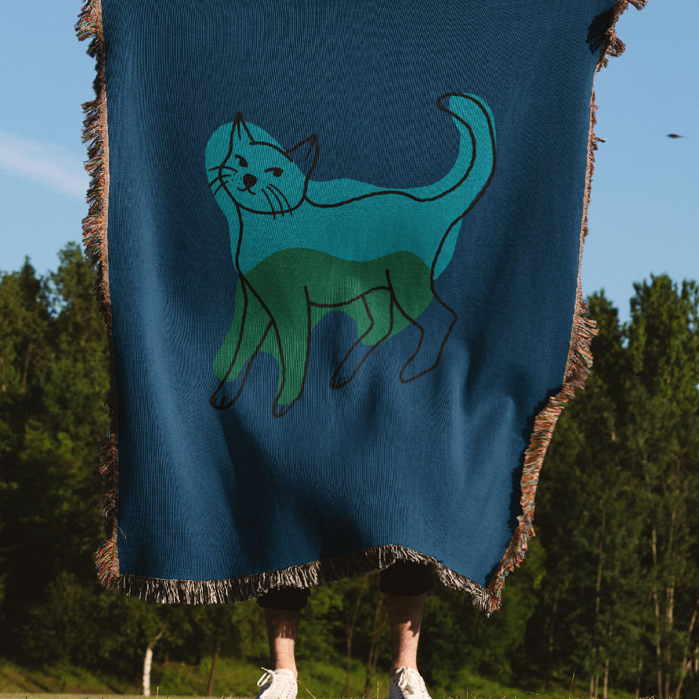 
                  
                    Cat Colour Jacquard Woven Blanket (Blue) | Harper & Blake
                  
                