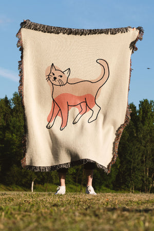 
            
                Load image into Gallery viewer, Cat Colour Jacquard Woven Blanket (Neutral) | Harper &amp;amp; Blake
            
        
