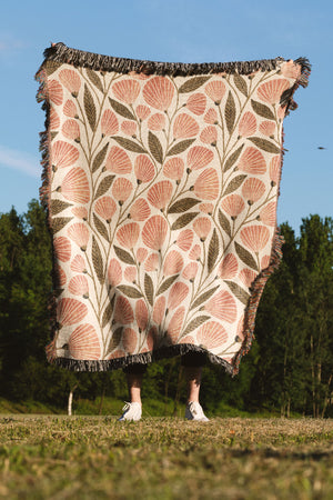 Cecile By Amy MacCready Jacquard Woven Blanket (Beige) | Harper & Blake