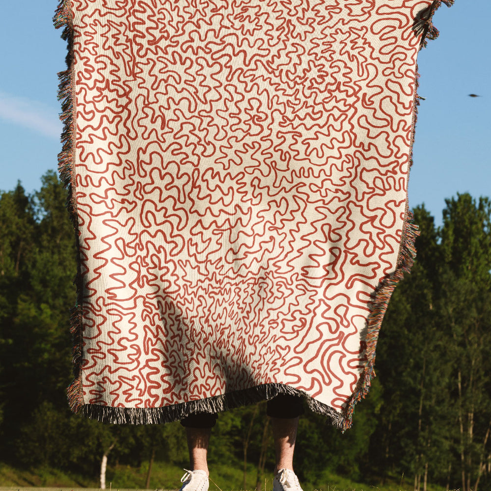 
                  
                    Doodle Line Art Jacquard Woven Blanket (Light Pink) | Harper & Blake
                  
                