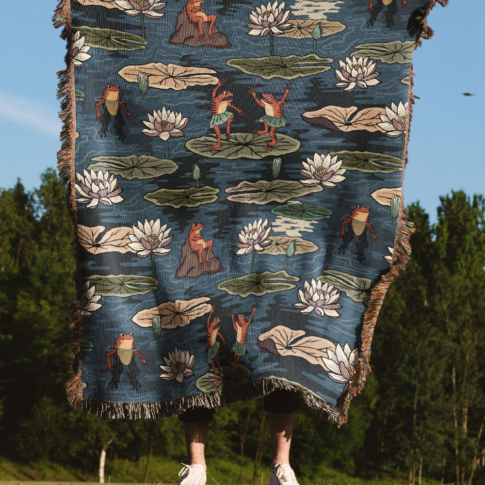 
                  
                    Quirky Frogs by Misentangledvision Jacquard Woven Blanket (Blue) | Harper & Blake
                  
                