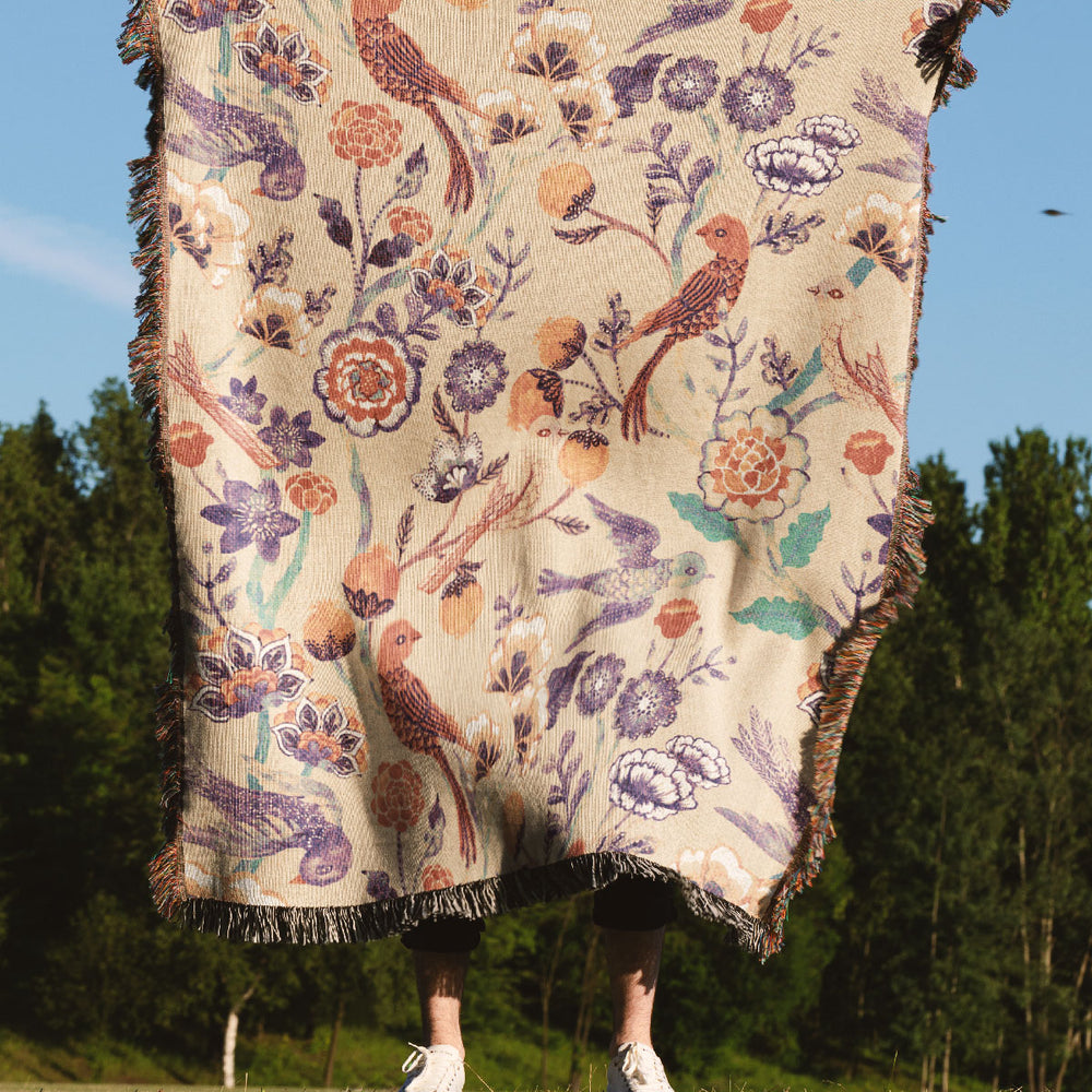 
                  
                    Indian Chintz by Cecilia Mok Jacquard Woven Blanket (Beige) | Harper & Blake
                  
                