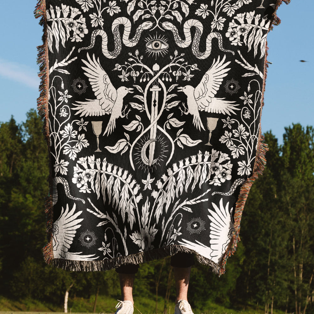 
                  
                    Witch Garden by Misentangledvision Jacquard Woven Blanket (Black) | Harper & Blake
                  
                