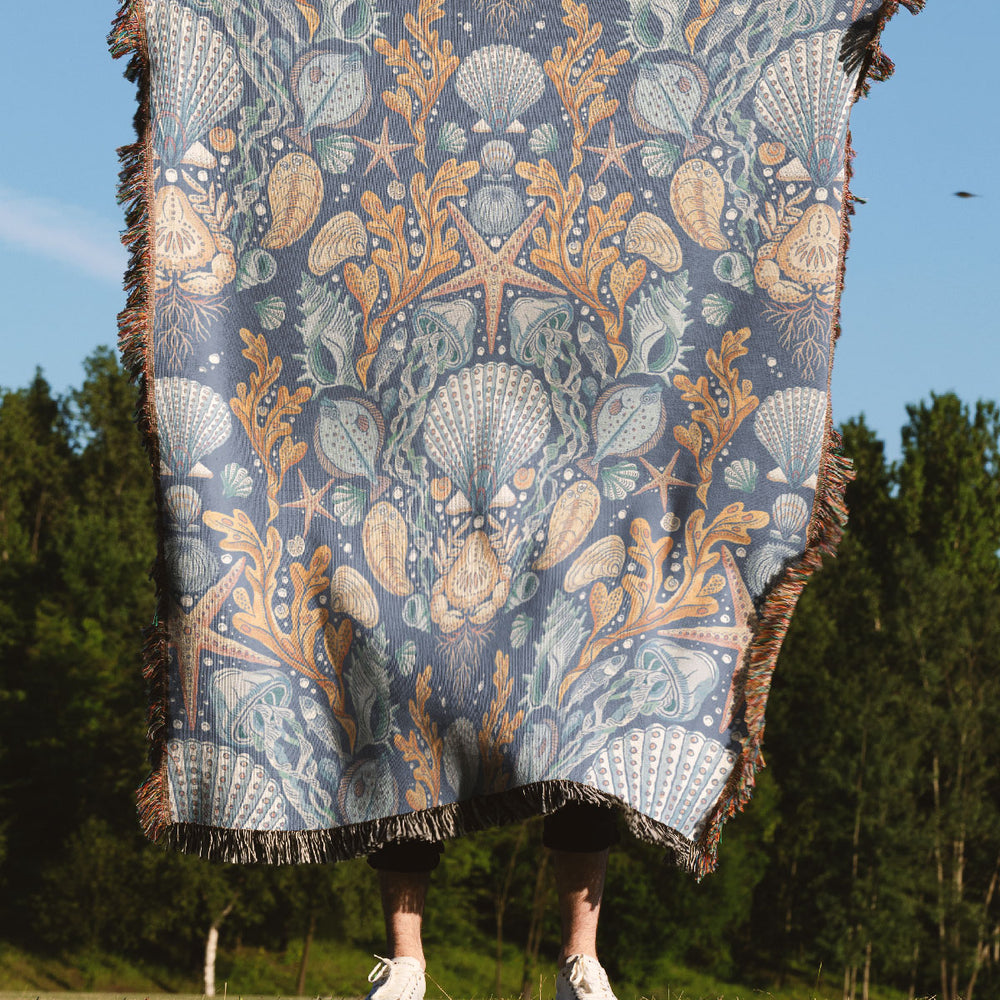
                  
                    Deep Sea Damask By Rebecca Elfast Jacquard Woven Blanket (Blue) | Harper & Blake
                  
                
