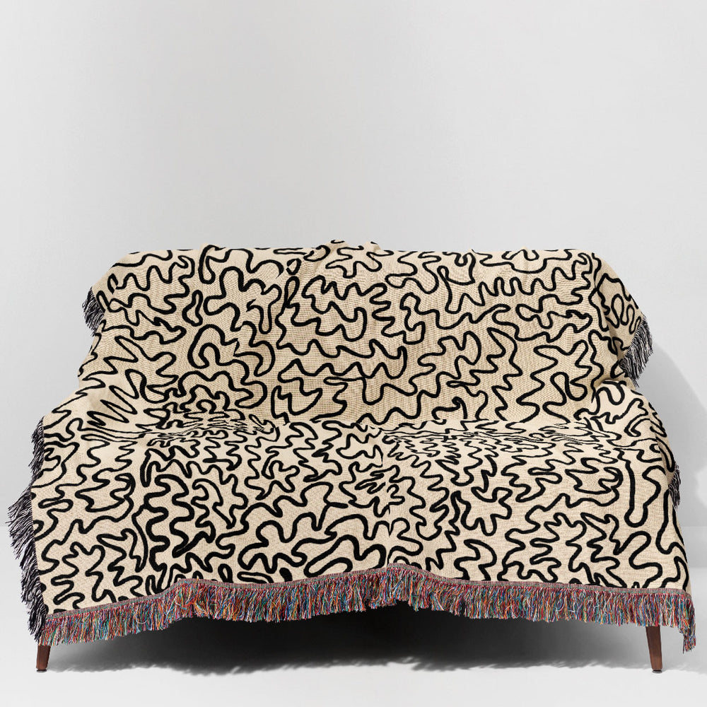 
                  
                    Doodle Line Art Jacquard Woven Blanket (Cream) | Harper & Blake
                  
                