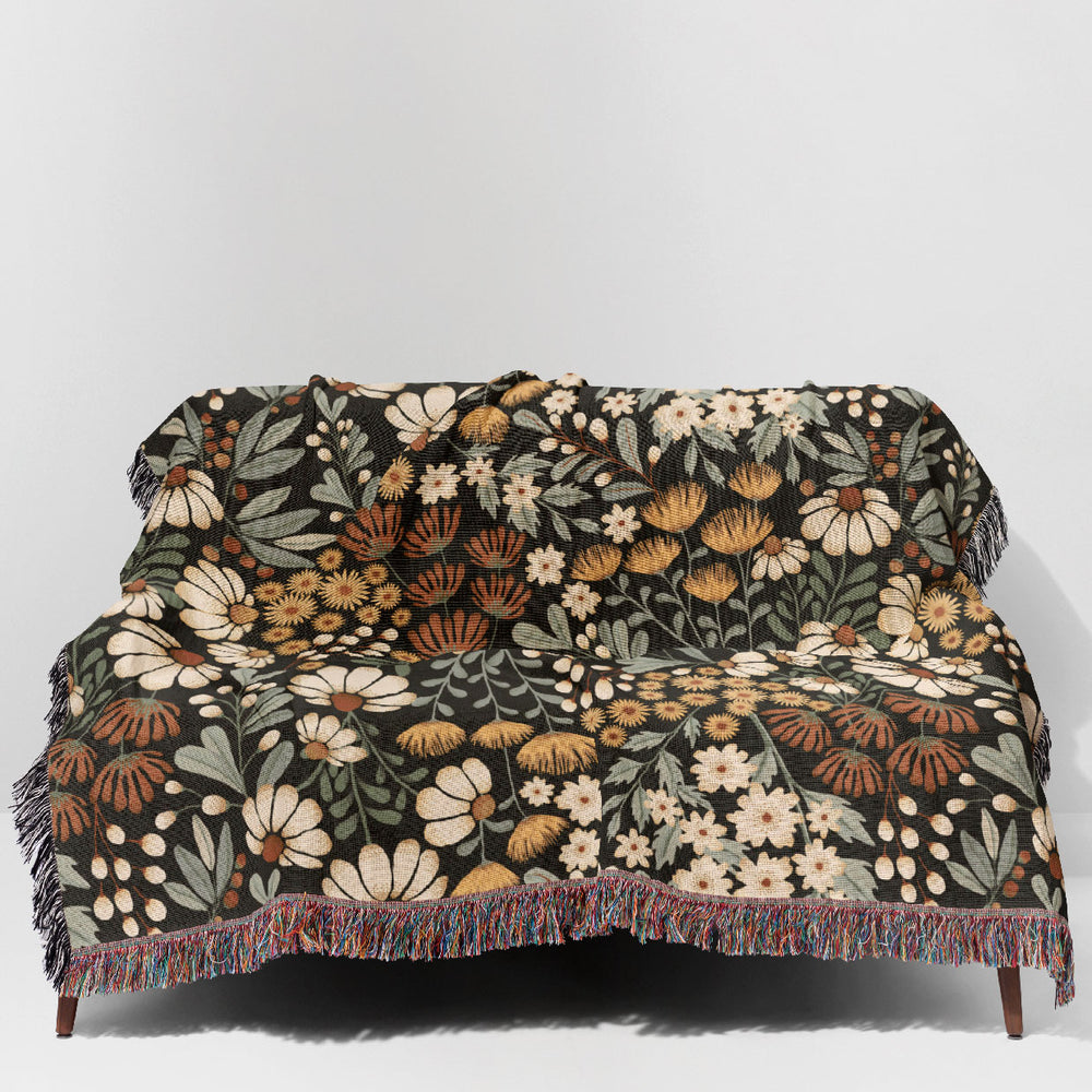 
                  
                    Floral Wilderness Garden by Garabateo Jacquard Woven Blanket (Grey) | Harper & Blake
                  
                