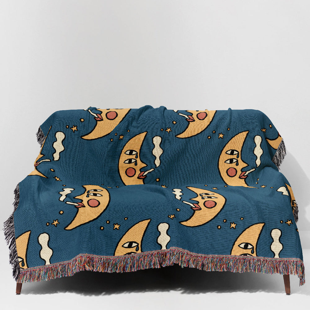 
                  
                    Sassy Moon by Aley Wild Jacquard Woven Blanket (Blue) | Harper & Blake
                  
                