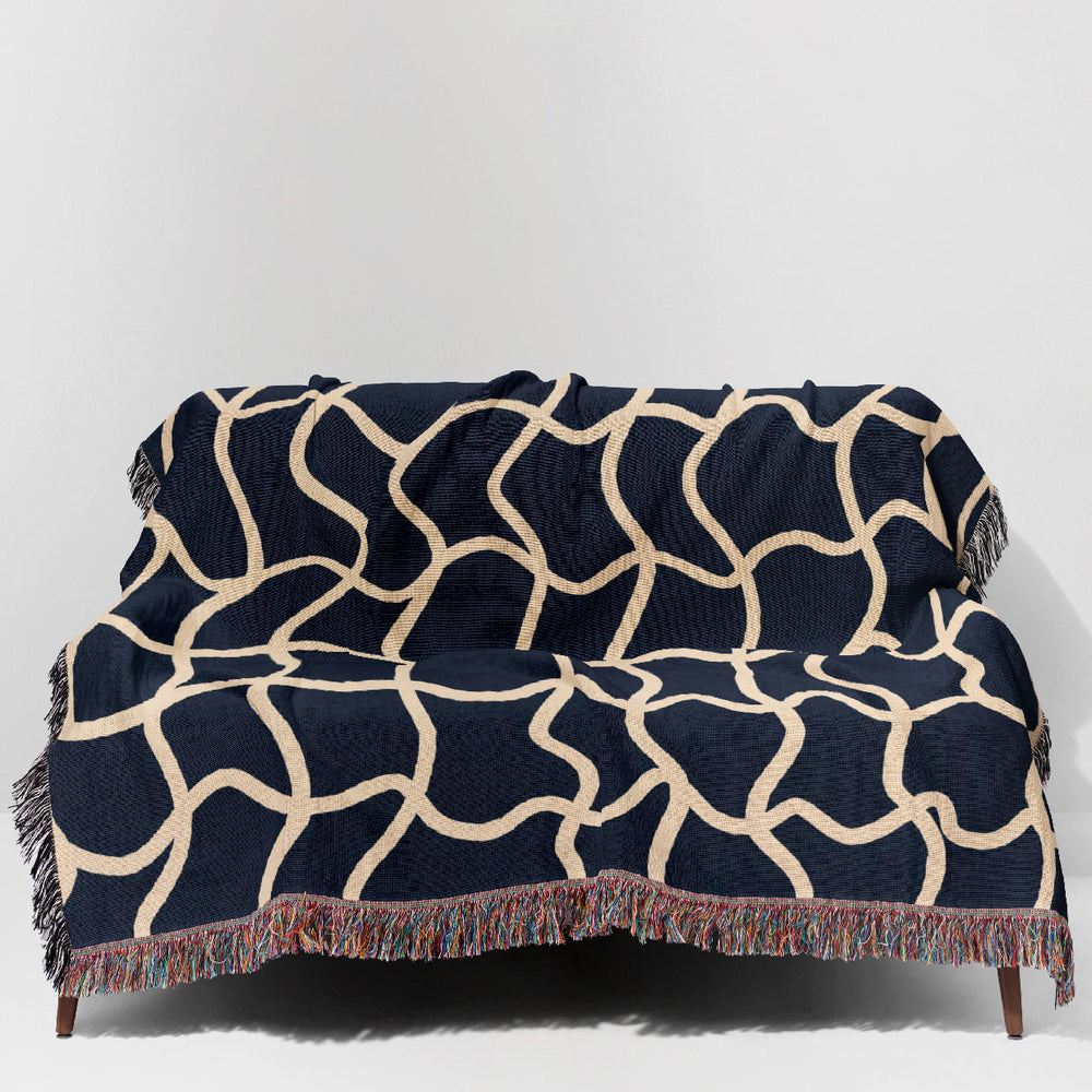 
                  
                    Swirl Check Jacquard Woven Blanket (Navy) | Harper & Blake
                  
                