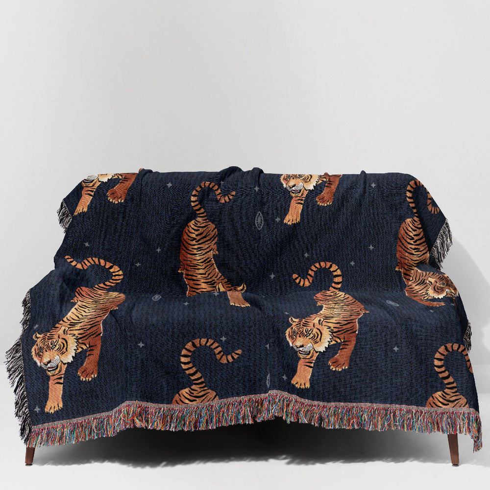 
                  
                    Tigers Steel by Misentangledvision Jacquard Woven Blanket (Blue) | Harper & Blake
                  
                