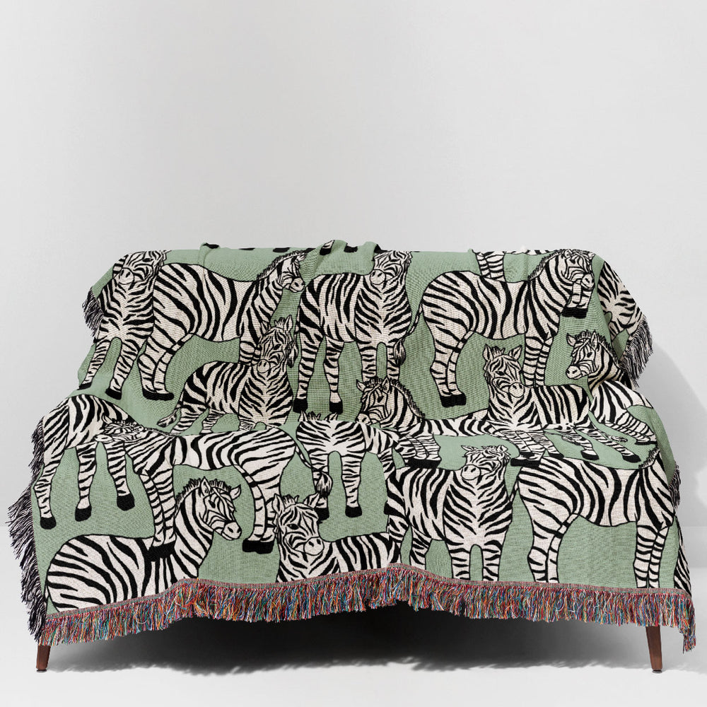 
                  
                    Zebra Pattern Jacquard Woven Blanket (Mint) | Harper & Blake
                  
                