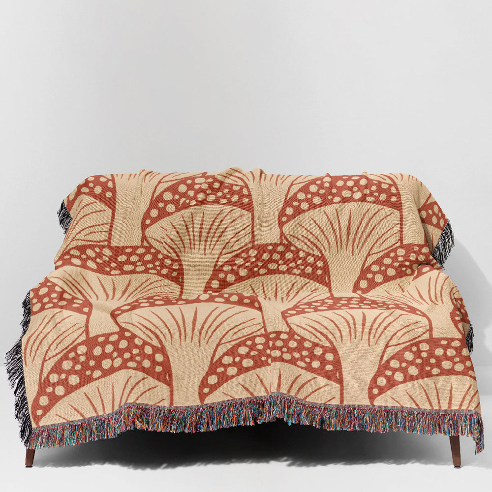 
                  
                    Fabulous Funghi Dawn by Elissa Rua Jacquard Woven Blanket (Red) | Harper & Blake
                  
                