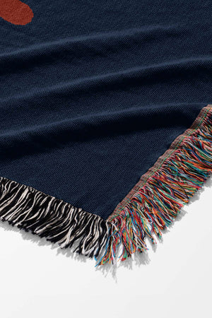 Floral Snake Jacquard Woven Blanket (Dark Blue) | Harper & Blake