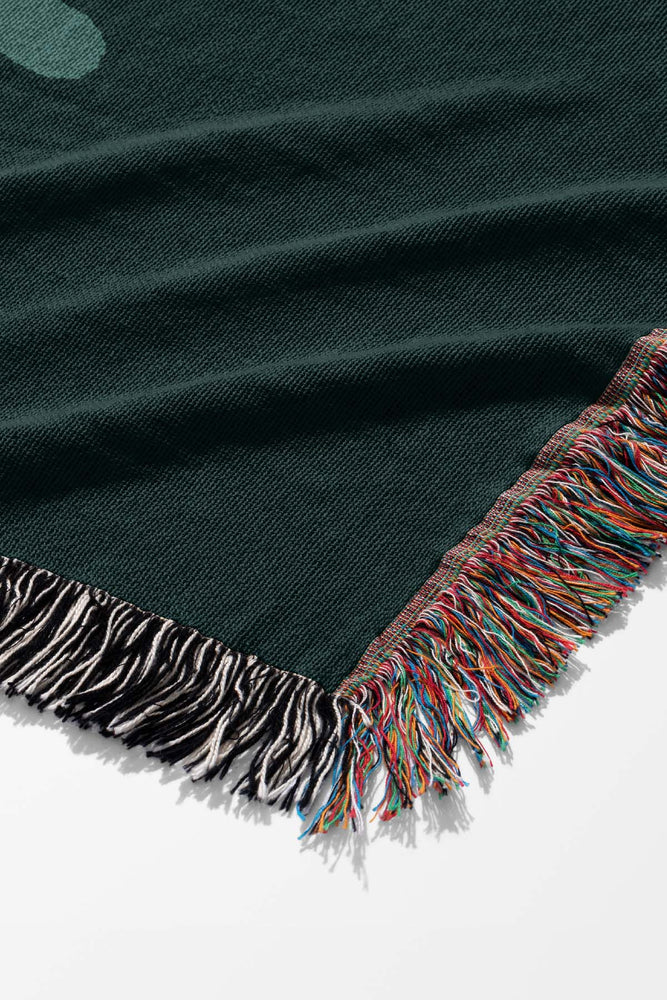 Floral Snake Jacquard Woven Blanket (Dark Green) | Harper & Blake