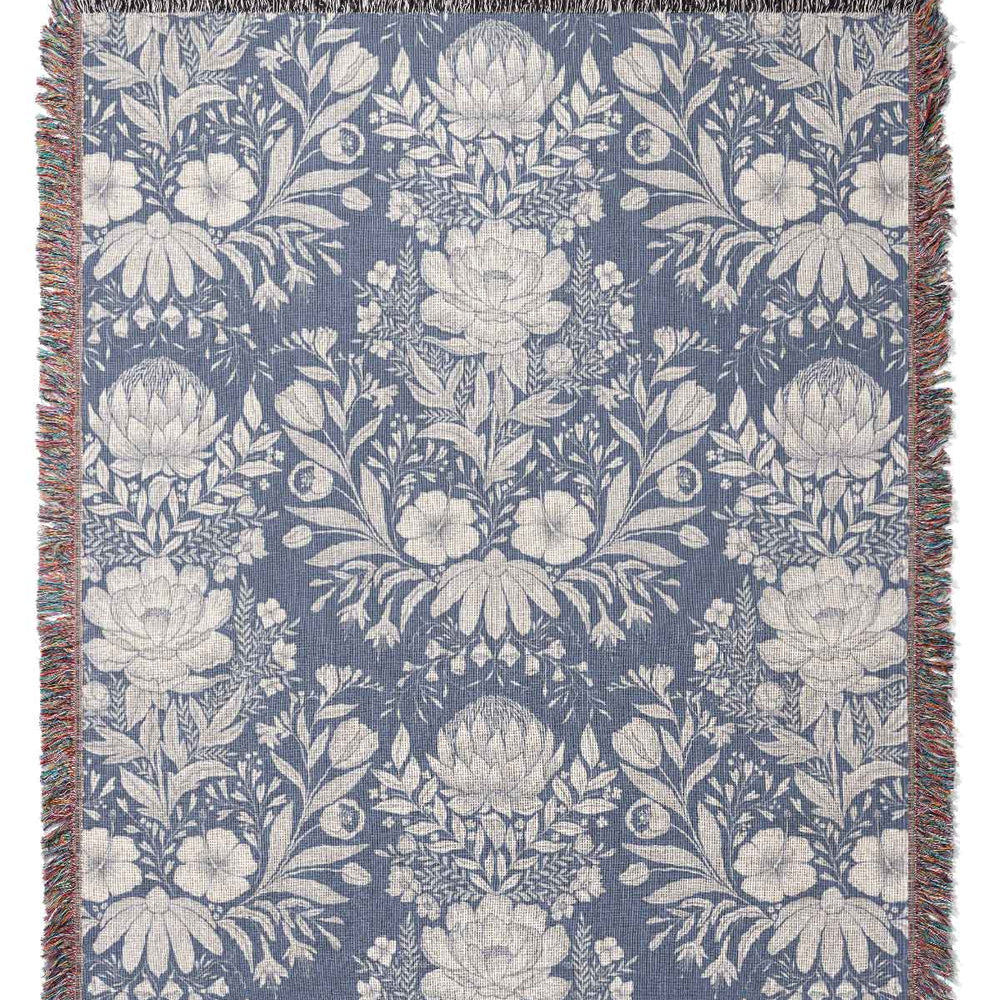 
                  
                    Garden Flower Block Print Damask by Denes Anna Design Jacquard Woven Blanket (Very Peri) | Harper & Blake
                  
                