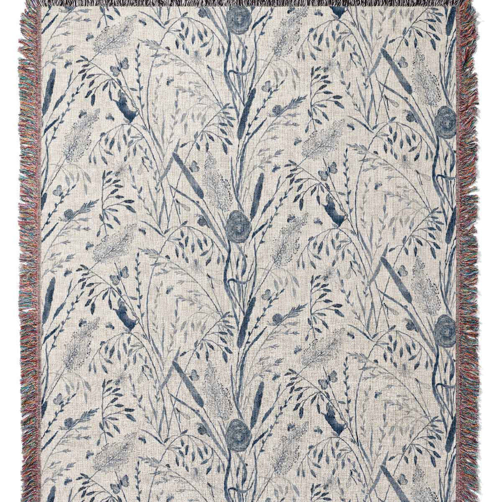 
                  
                    Wild Grasses and its Habitants by Denes Anna Design Jacquard Woven Blanket (White) | Harper & Blake
                  
                