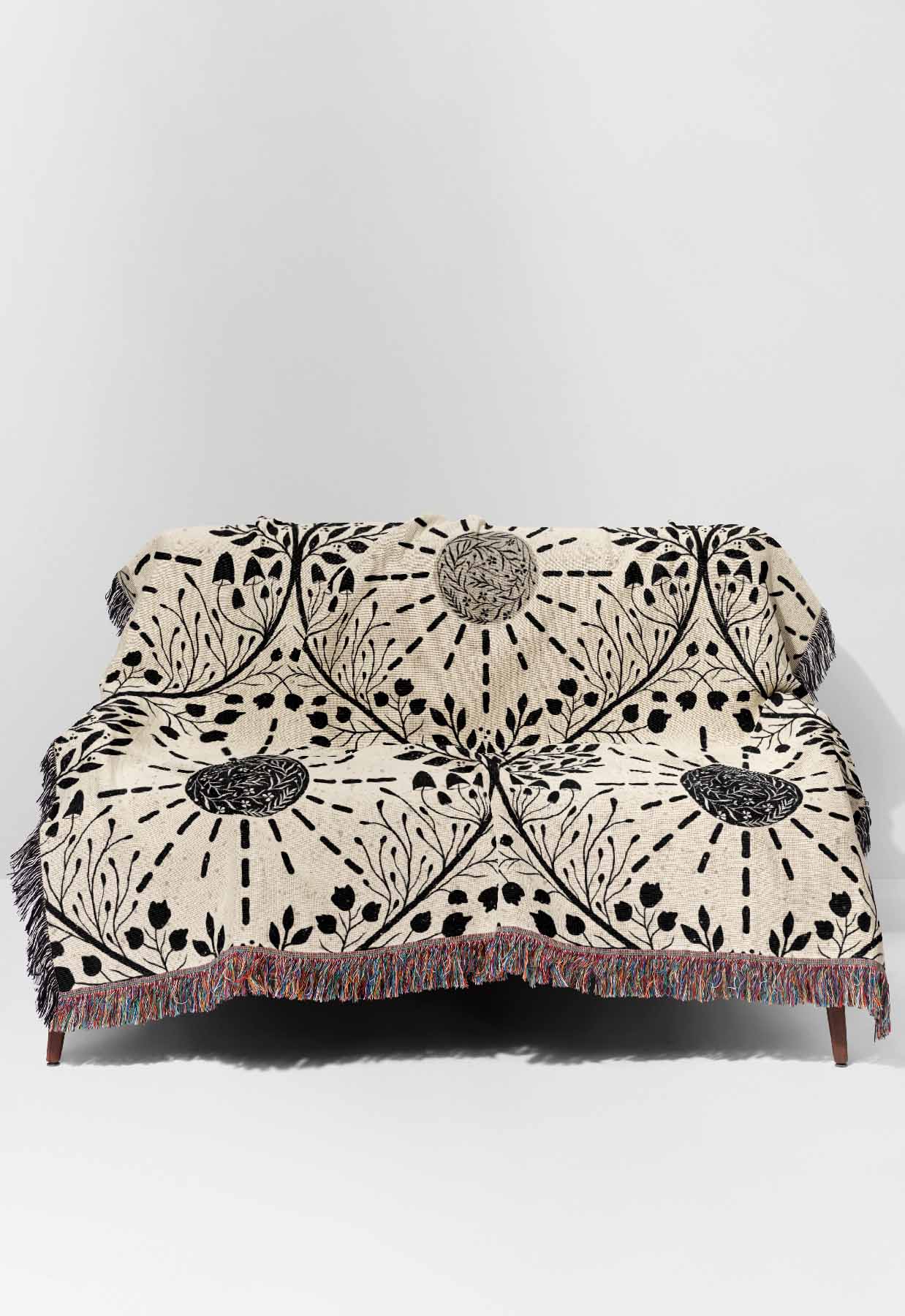 The Sun and Energy by Denes Anna Design Jacquard Woven Blanket (White) | Harper & Blake