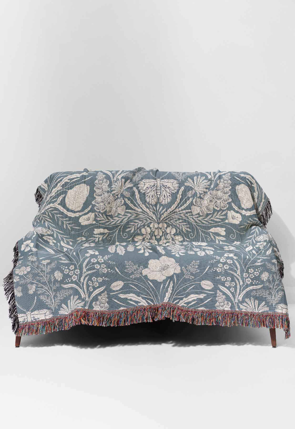 Wildflower Botanical by Denes Anna Design Jacquard Woven Blanket (Grey) | Harper & Blake