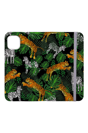 Jungle Animals Wallet Phone Case (Black) | Harper & Blake