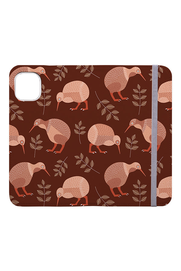 Kiwi Birds by Dalightdesign Wallet Phone Case (Brown) | Harper & Blake