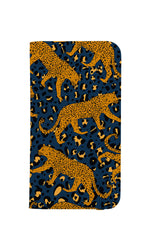 Leopard Print Animal Wallet Phone Case (Navy)