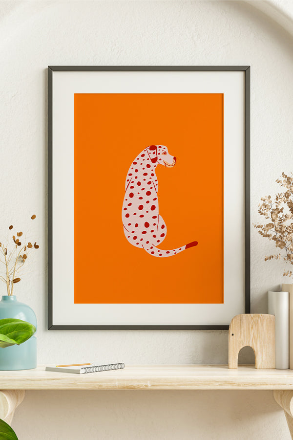 Bold Graphic Dog Art Print Poster (Orange) | Harper & Blake